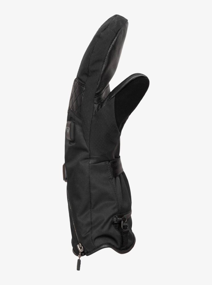 Black Women's Roxy Sierra WarmLink Snowboard/Ski Mittens Snow Gloves | USA GXCW-01348