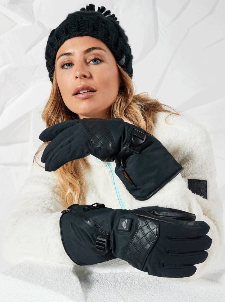 Black Women's Roxy Sierra WarmLink® Snow Gloves | USA CMJA-36527