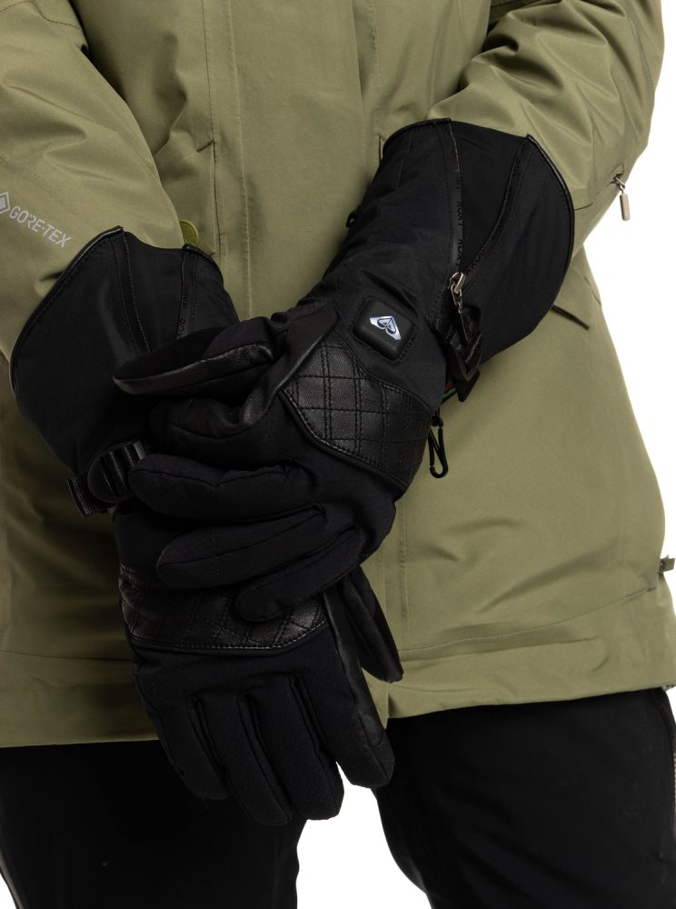 Black Women's Roxy Sierra WarmLink® Snow Gloves | USA CMJA-36527