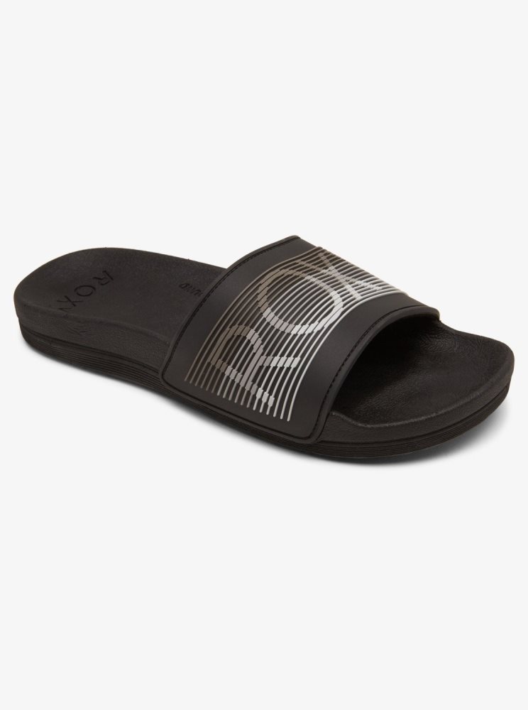 Black Women's Roxy Slippy Water-Friendly Sandals | USA KFGO-56172