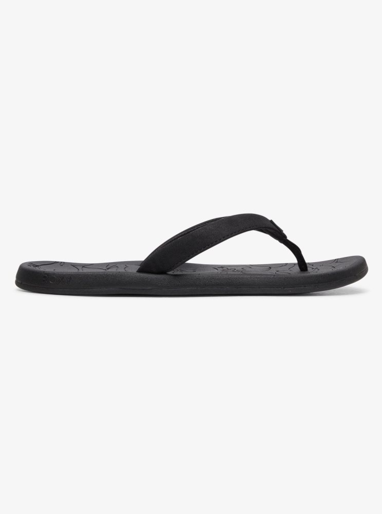 Black Women's Roxy Vickie Flip Flops | USA SGEJ-43985