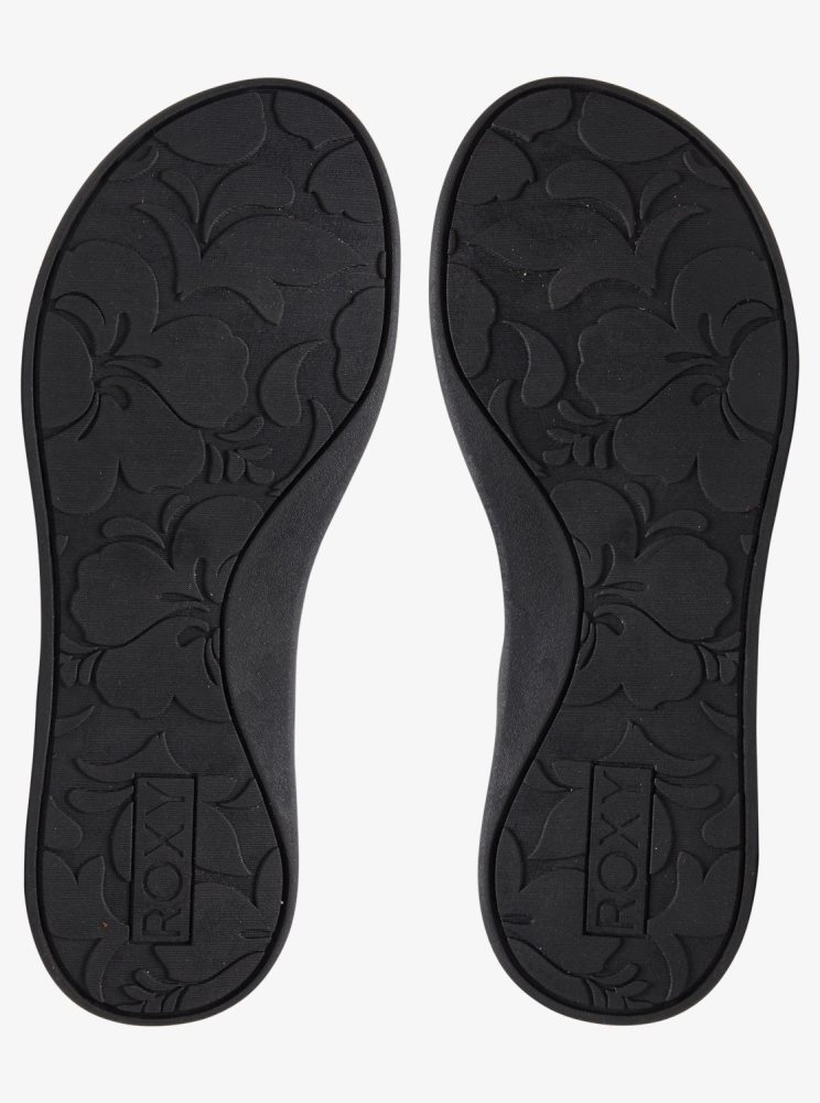 Black Women's Roxy Vickie Flip Flops | USA SGEJ-43985