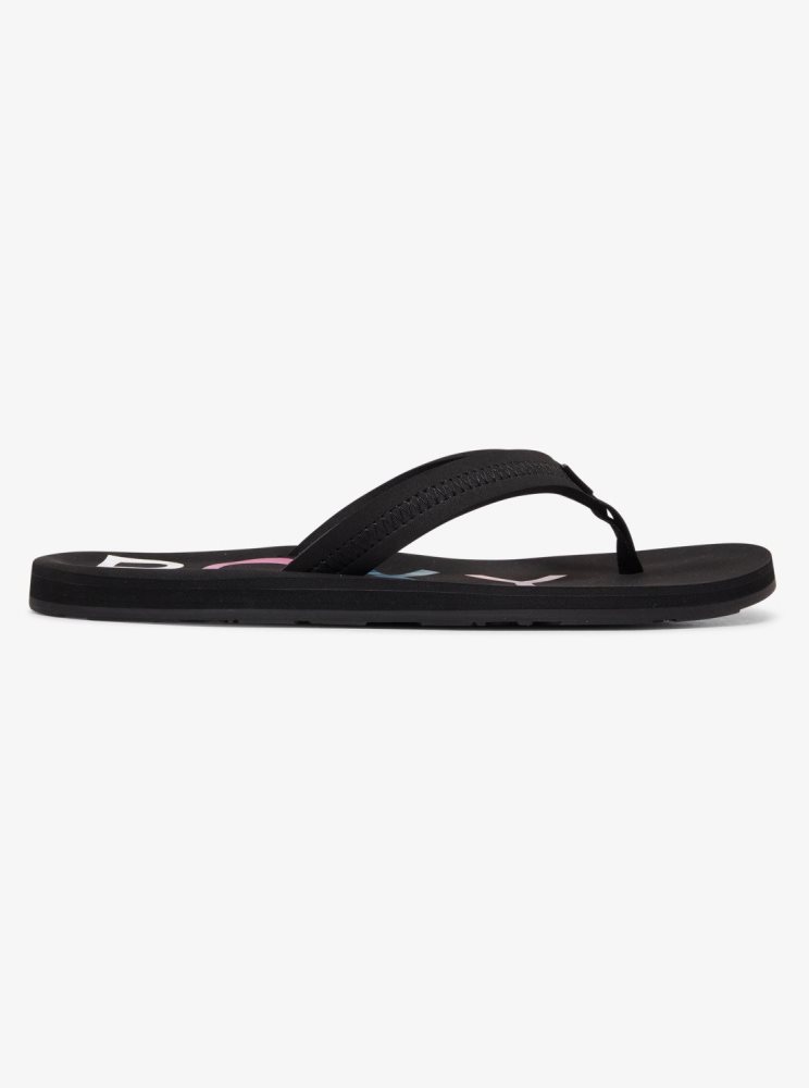 Black Women's Roxy Vista Flip Flops | USA QNEH-29814