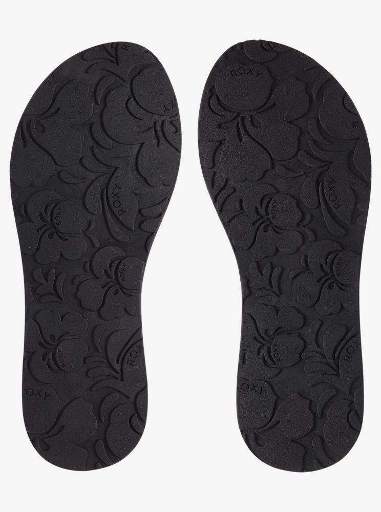 Black Women's Roxy Vista Flip Flops | USA QNEH-29814