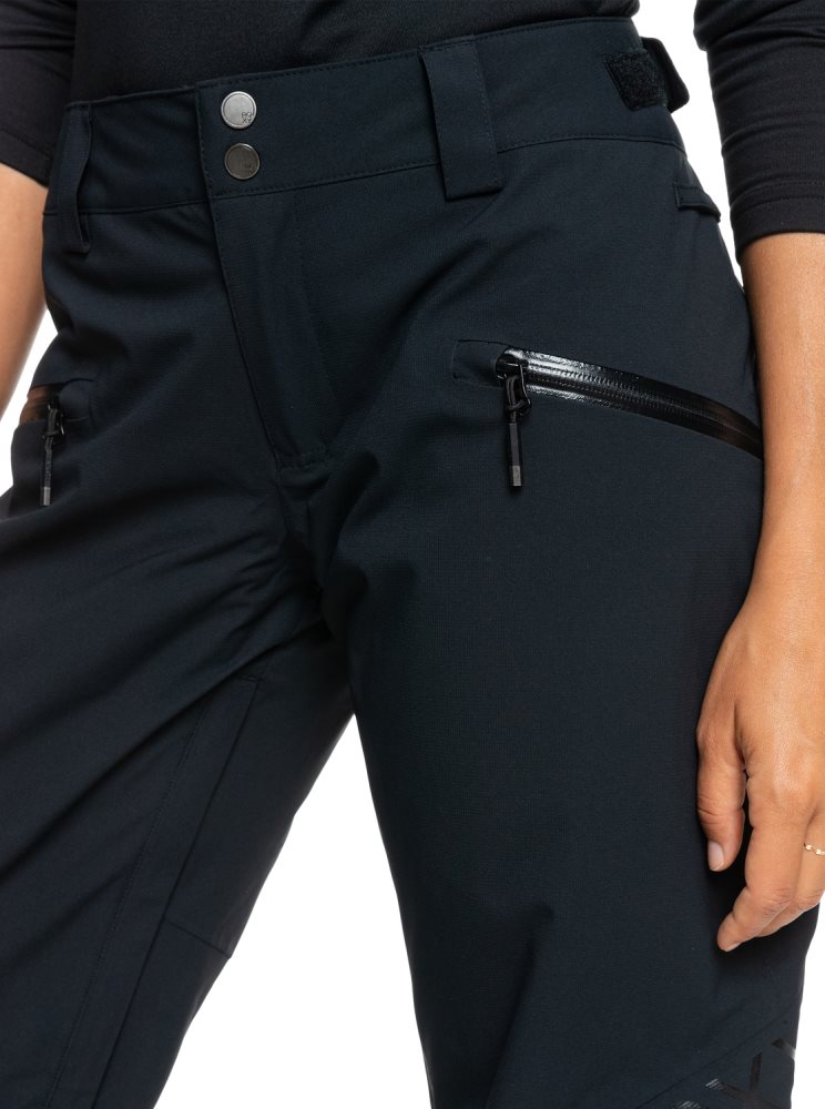 Black Women's Roxy Wood Rose Insulated Snow Pants | USA IJSQ-39816
