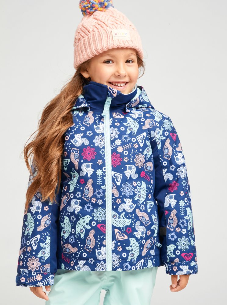 Blue Kids\' Roxy 2-7 Snowy Tale Insulated Ski Jackets | USA AWXF-06538