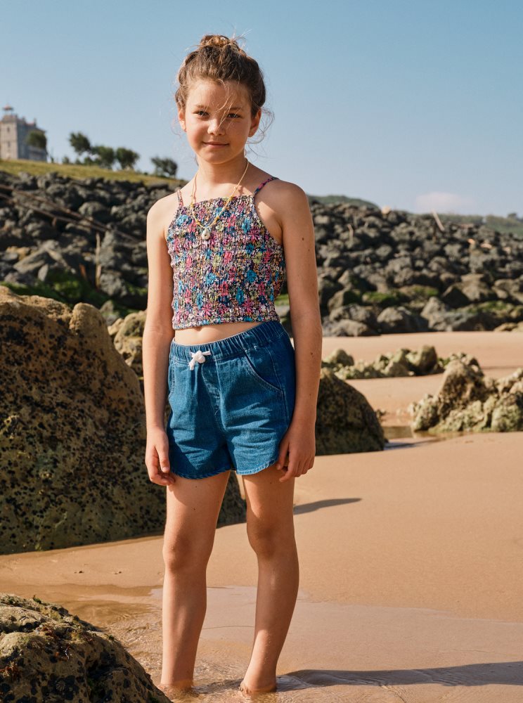 Blue Kids' Roxy 4-16 Genial Moment Beach Shorts | USA HOFX-67920