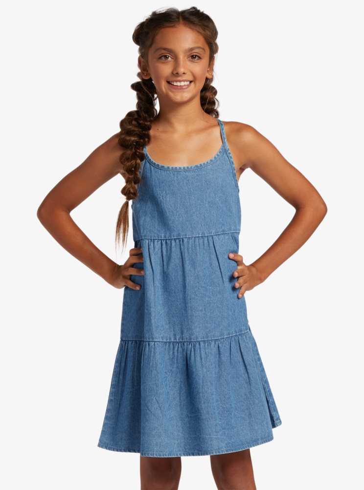 Blue Kids\' Roxy Cool For The Summer Mini Dress | USA TZUN-81576