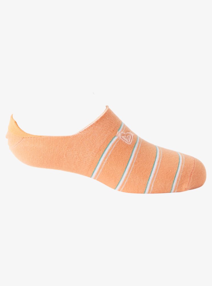 Blue / Orange Women's Roxy 3-Pack No-Show Socks | USA RIXA-92084