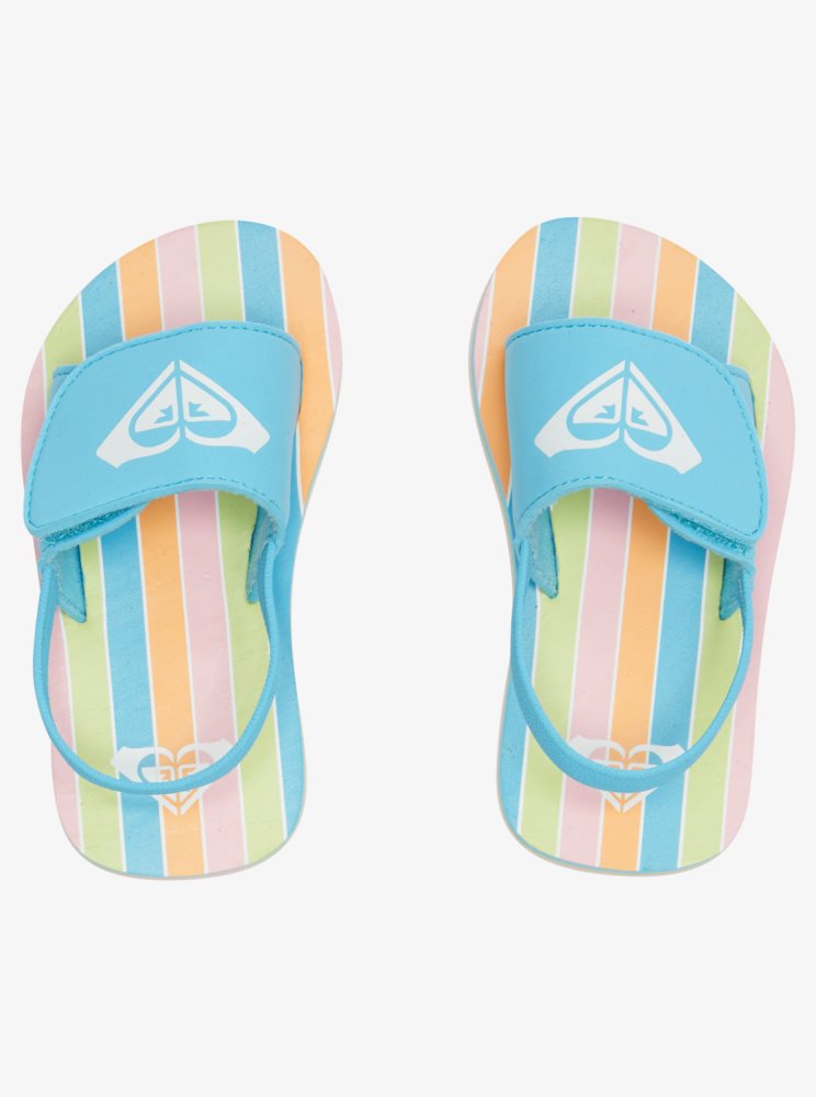 Blue Stripes Kids' Roxy Finn Sandals | USA MNTW-50986