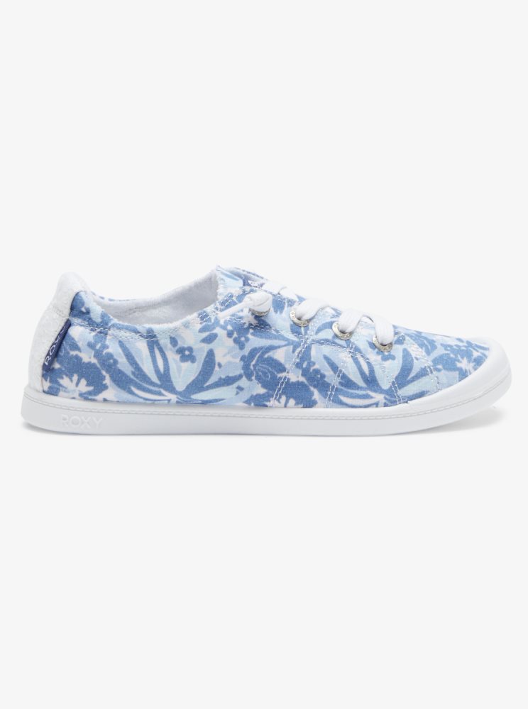 Blue / White Women's Roxy Bayshore Sneakers | USA XHTR-18957