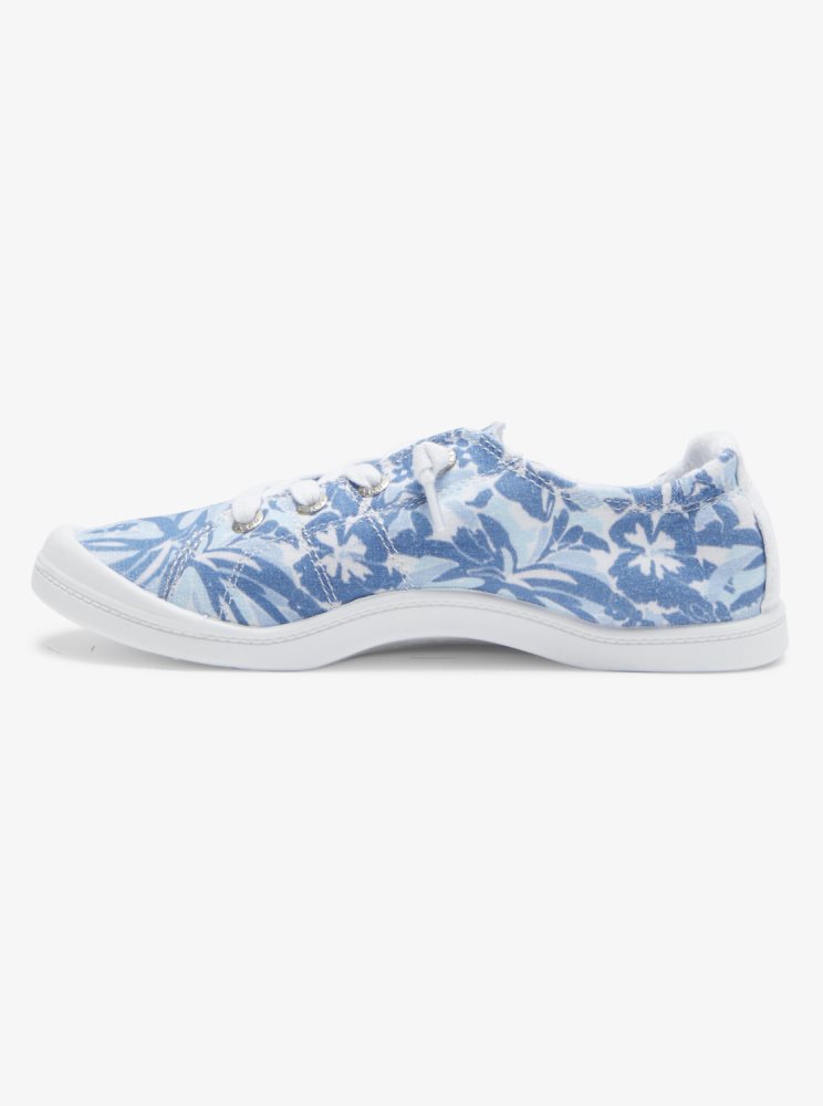 Blue / White Women's Roxy Bayshore Sneakers | USA XHTR-18957