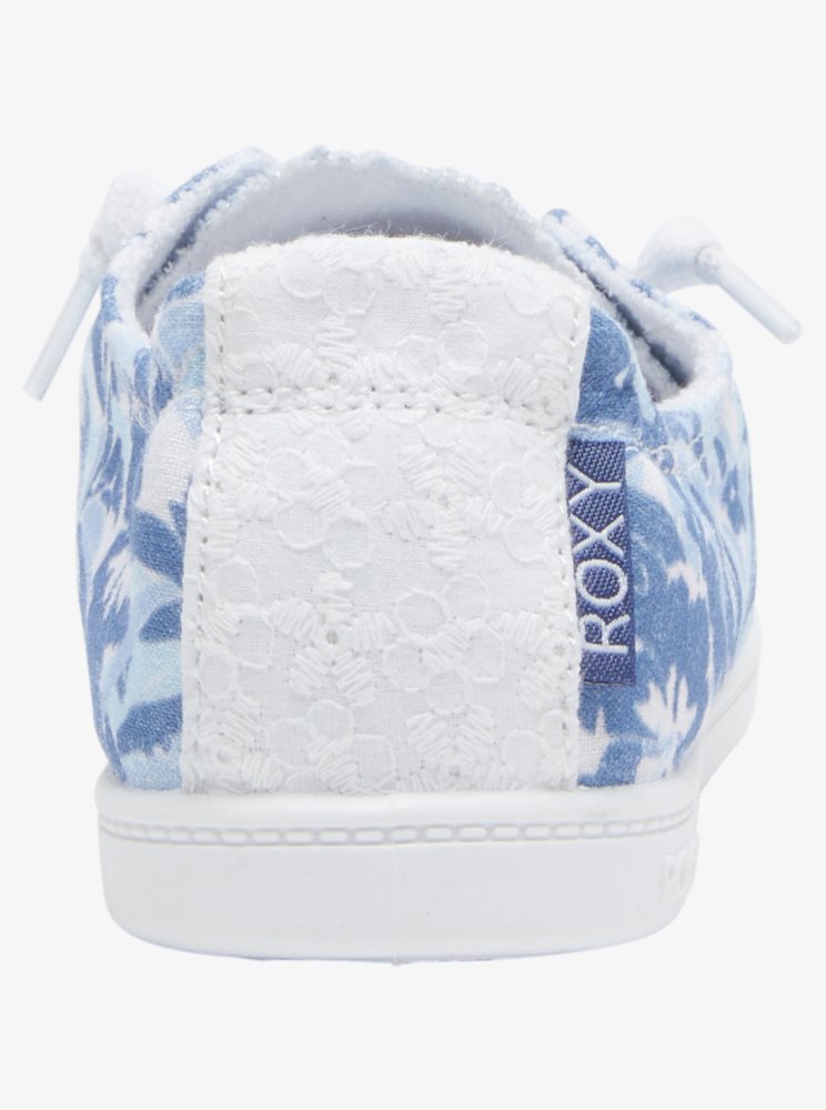 Blue / White Women's Roxy Bayshore Sneakers | USA XHTR-18957