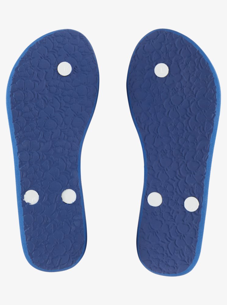 Blue / White Women's Roxy Portofino Flip Flops | USA STGN-14982