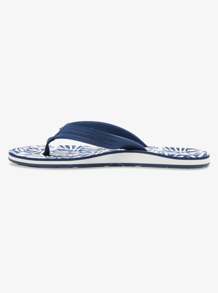 Blue / White Women's Roxy Vista Loreto Flip Flops | USA FUTN-89572