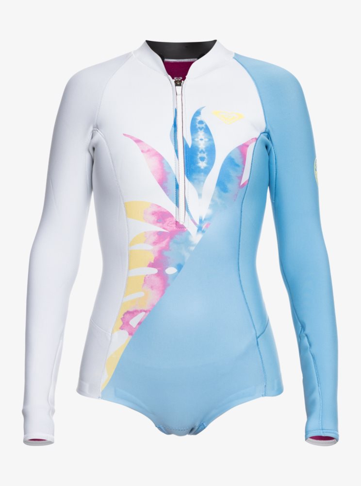 Blue Women's Roxy 1.5mm POP SURF Cheeky Long Sleeve Wetsuit | USA WUDF-08593