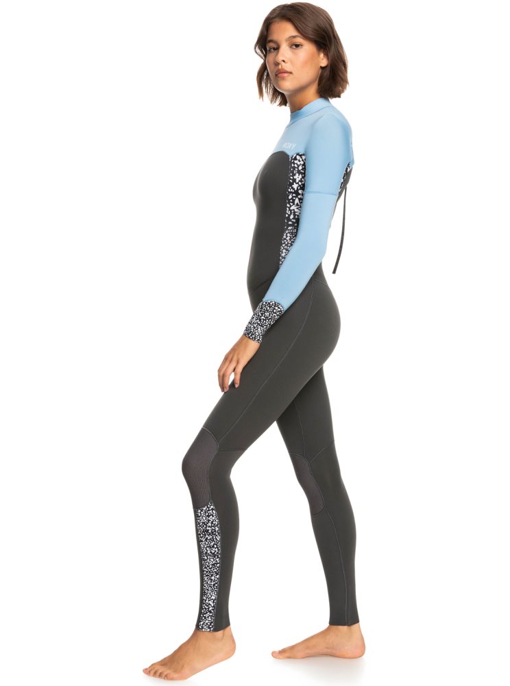 Blue Women's Roxy 3/2mm Swell Series Back Zip Wetsuit | USA XDKV-89570