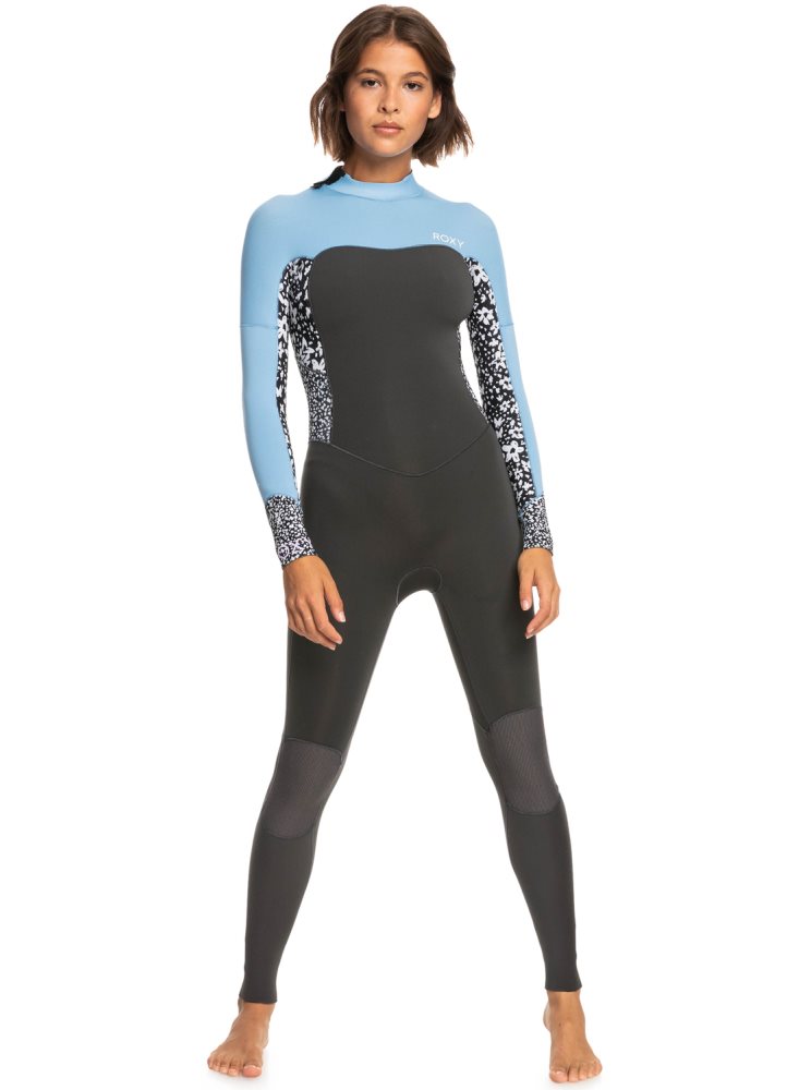 Blue Women\'s Roxy 3/2mm Swell Series Back Zip Wetsuit | USA XDKV-89570