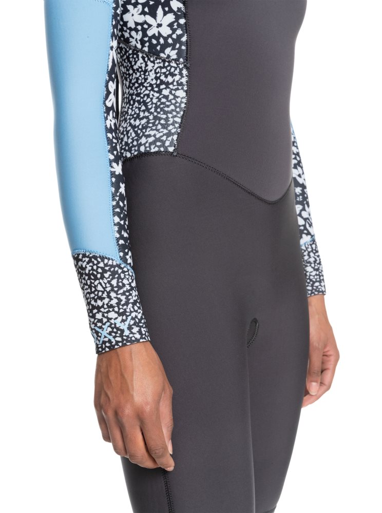 Blue Women's Roxy 4/3mm Swell Series Back Zip Wetsuit | USA UPWD-64027