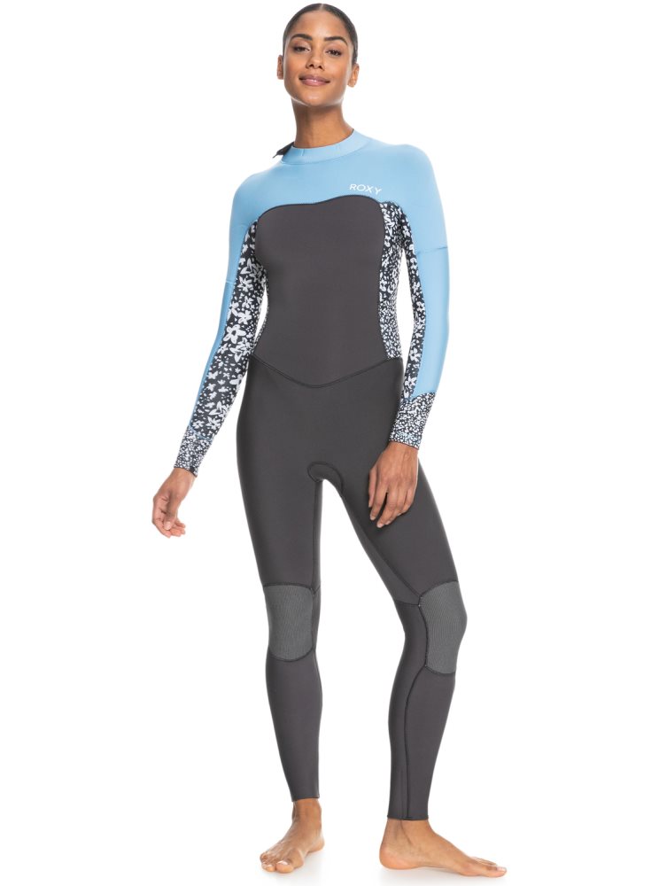 Blue Women's Roxy 4/3mm Swell Series Back Zip Wetsuit | USA UPWD-64027