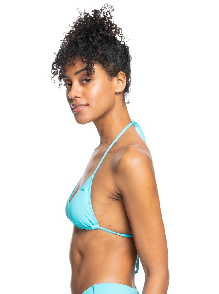 Blue Women's Roxy Beach Classics Tiki Triangle Bikini Tops | USA HYQL-40523