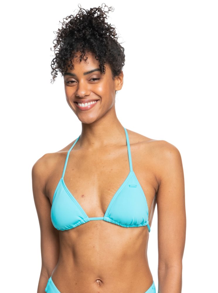 Blue Women\'s Roxy Beach Classics Tiki Triangle Bikini Tops | USA HYQL-40523