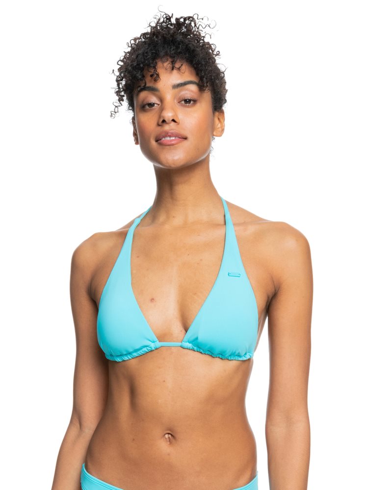 Blue Women's Roxy Beach Classics Tiki Triangle Bikini Tops | USA RAXU-84179