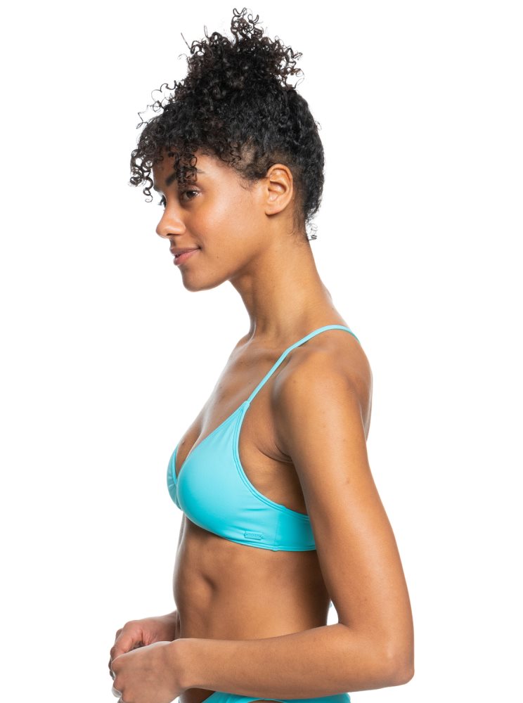 Blue Women's Roxy Beach Classics Triangle Bikini Tops | USA BEVJ-73590