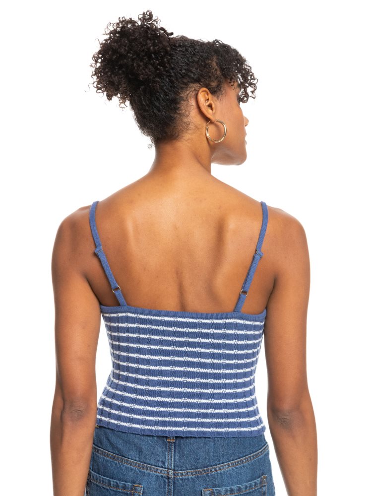 Blue Women's Roxy Dream Sign Stripe Knit Tube Tops | USA NHCD-34128