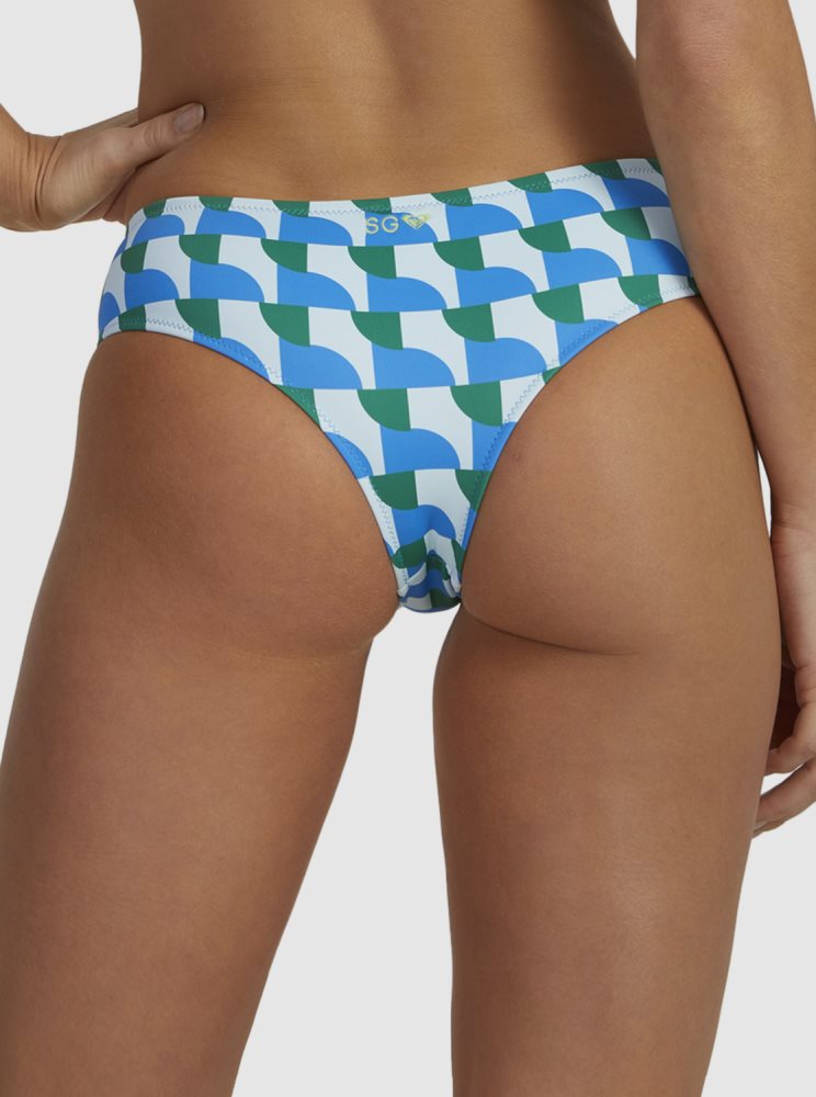 Blue Women's Roxy Geo Vibe Hipster Bikini Bottoms | USA MEPO-46732