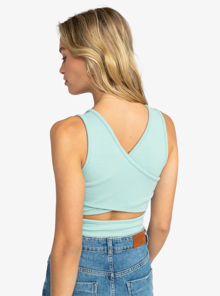 Blue Women's Roxy Good Keepsake Crop Tops | USA WKRF-16528