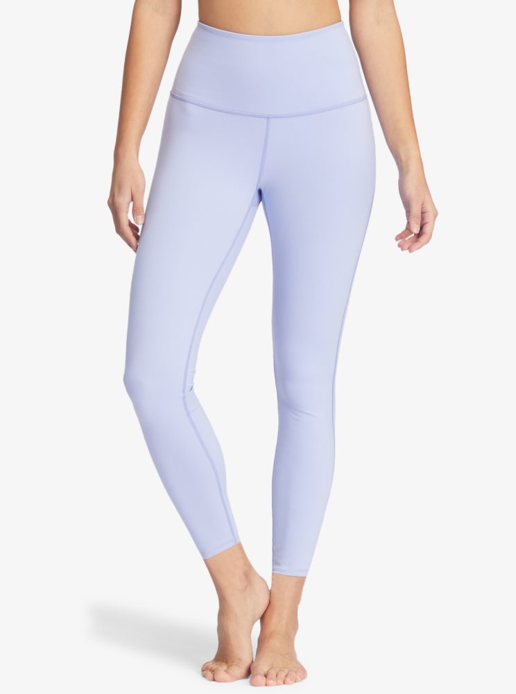 Blue Women's Roxy Kaileo High Waisted Ankle Length Workout Leggings | USA VZYF-10873