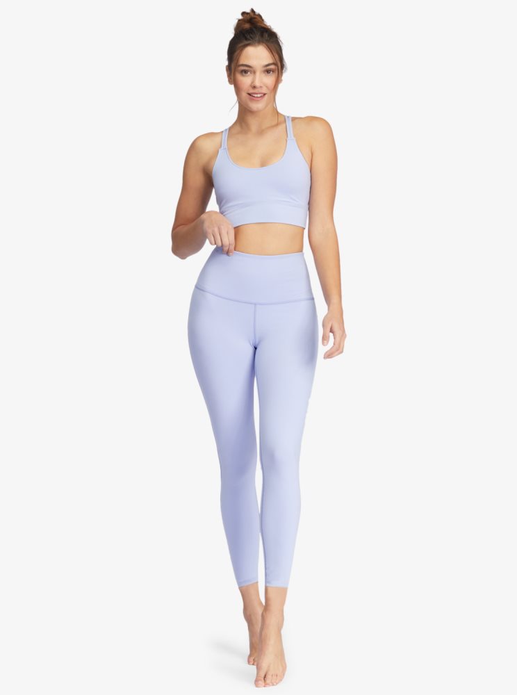 Blue Women's Roxy Kaileo High Waisted Ankle Length Workout Leggings | USA VZYF-10873