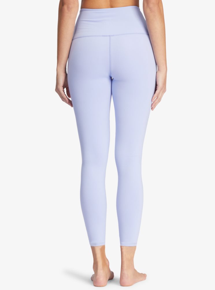 Blue Women's Roxy Kaileo High Waisted Ankle Length Workout Leggings | USA VZYF-10873