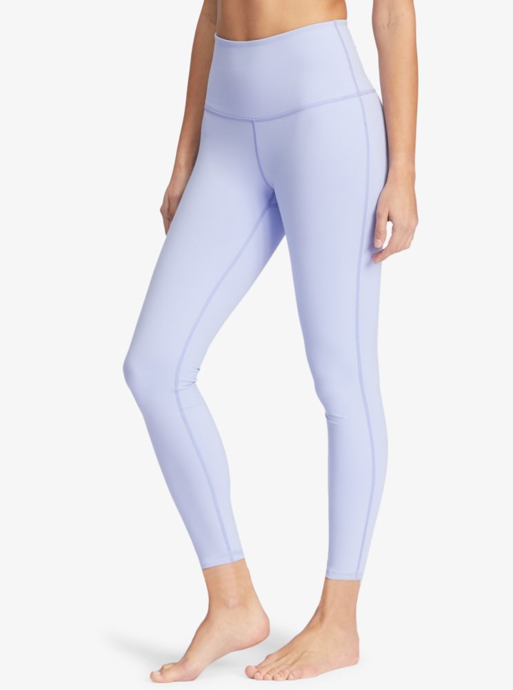 Blue Women's Roxy Kaileo High Waisted Ankle Length Workout Leggings | USA VZYF-10873