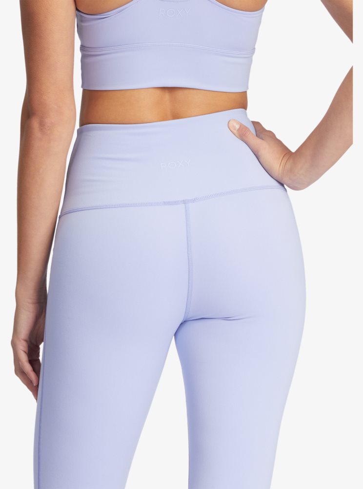 Blue Women's Roxy Kaileo High Waisted Ankle Length Workout Leggings | USA VZYF-10873