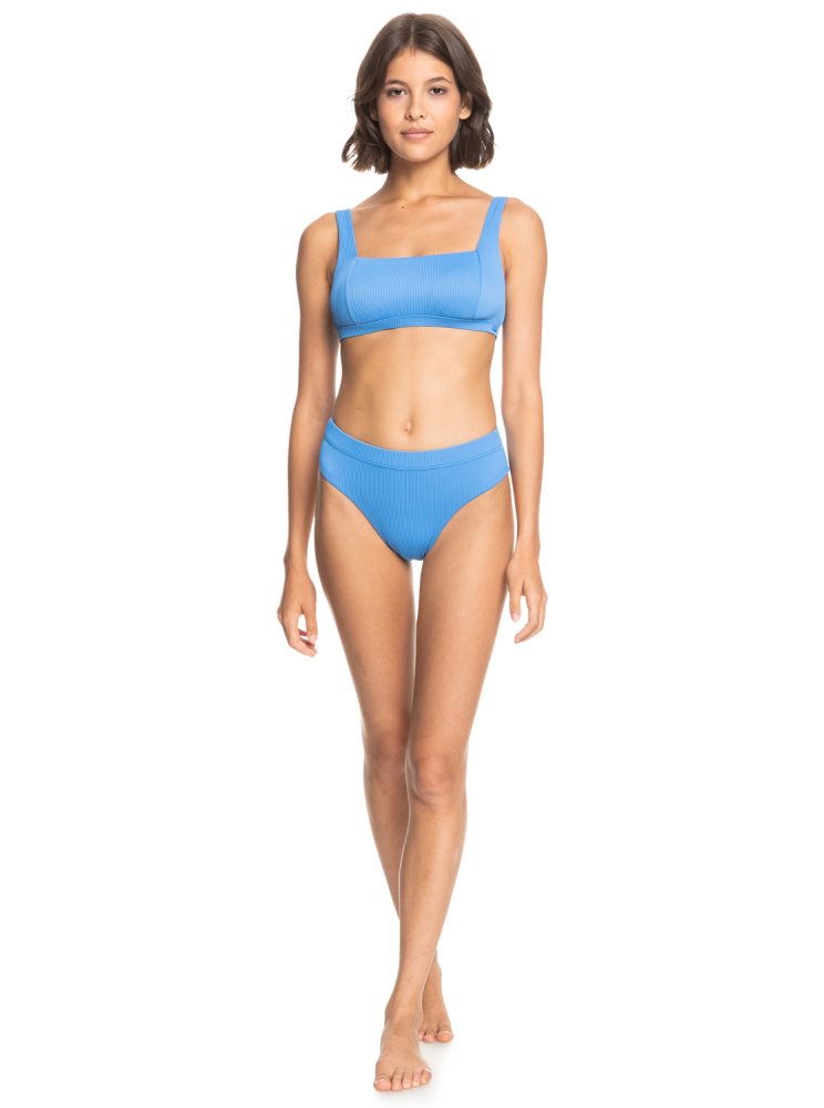 Blue Women's Roxy Love The 360 Athletic Bikini Tops | USA NAYZ-57360