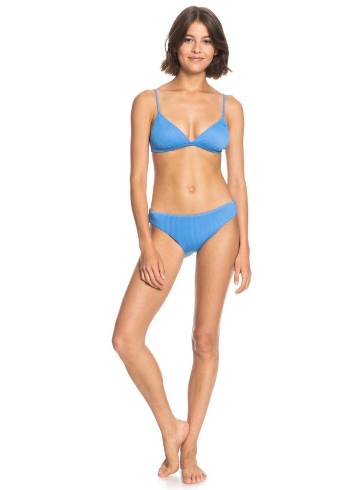 Blue Women's Roxy Love The Sunshine Fixed Triangle Bikini Tops | USA IBMO-68290