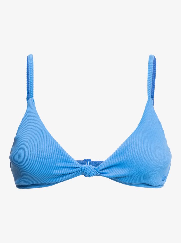 Blue Women's Roxy Love The Surf Knot Triangle Bikini Tops | USA NKCD-65731