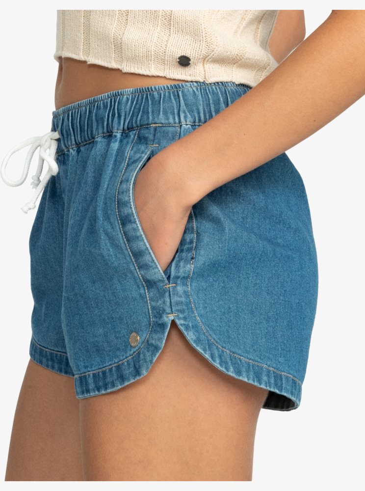 Blue Women's Roxy New Impossible Denim Shorts | USA TXHM-64135