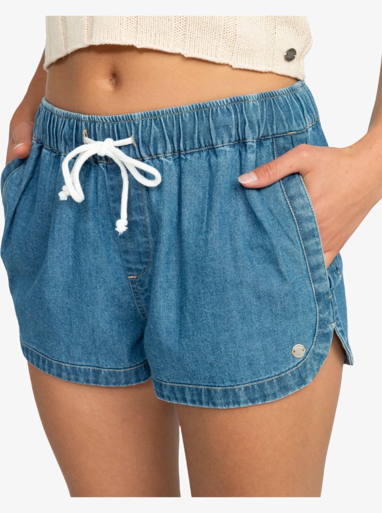 Blue Women's Roxy New Impossible Denim Shorts | USA TXHM-64135