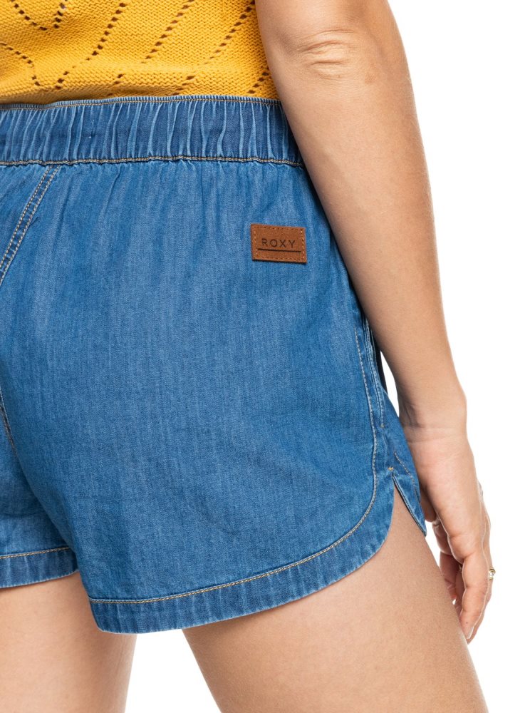 Blue Women's Roxy New Impossible Denim Shorts | USA TXHM-64135