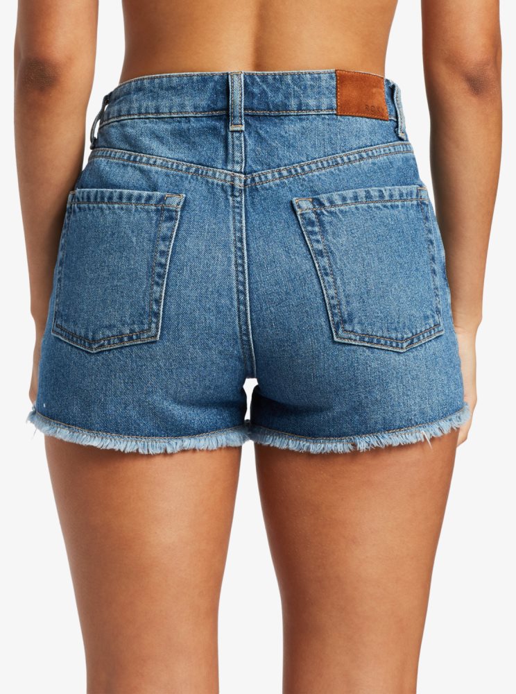 Blue Women's Roxy New Swell Denim Shorts | USA UVBG-72596