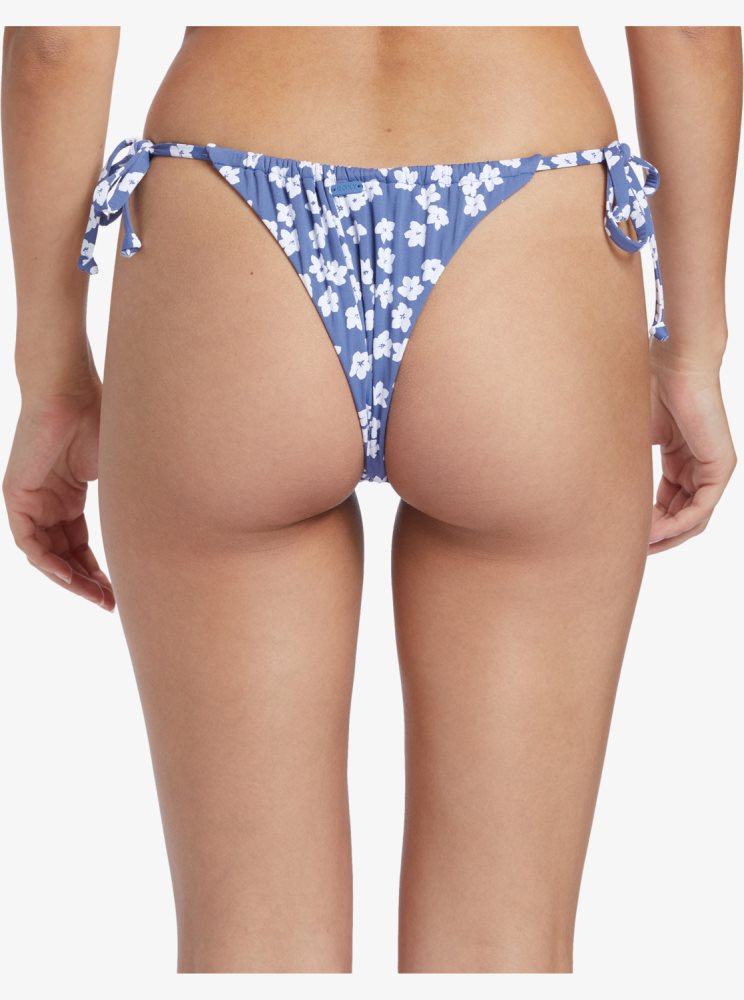 Blue Women's Roxy Palm Cruz Cheeky Bikini Bottoms | USA SPTI-65789