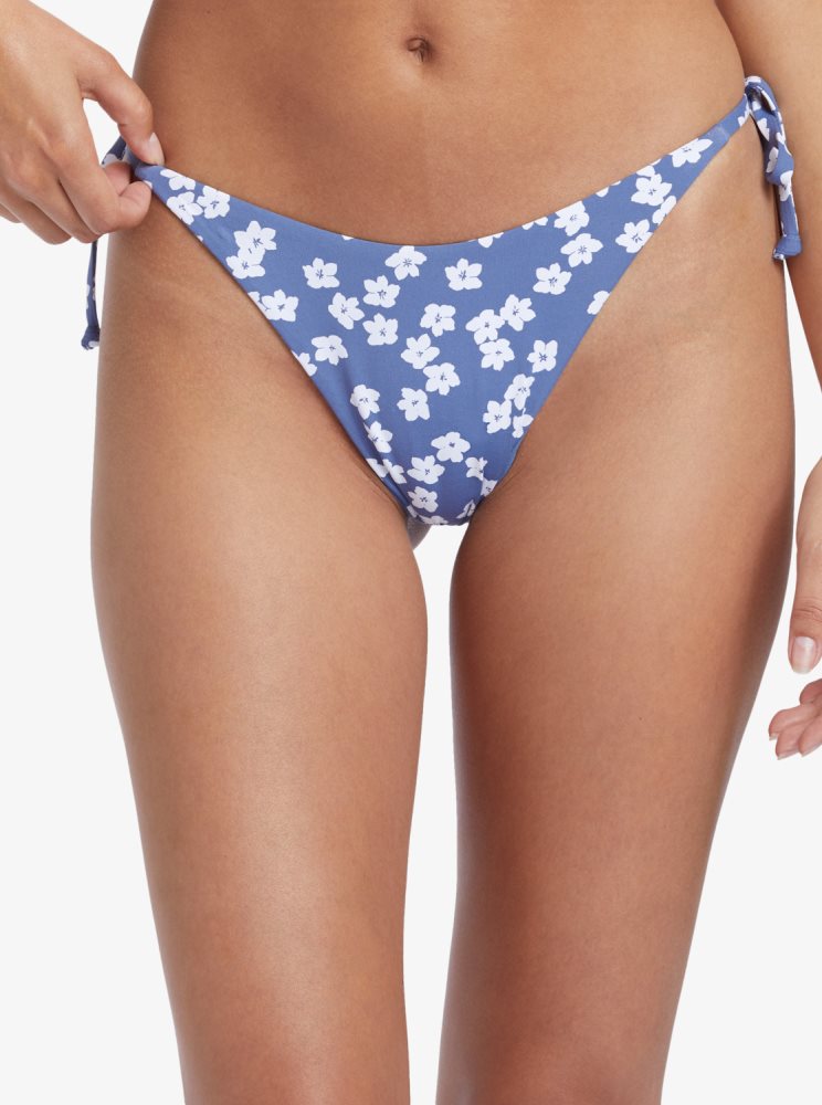 Blue Women\'s Roxy Palm Cruz Cheeky Bikini Bottoms | USA SPTI-65789