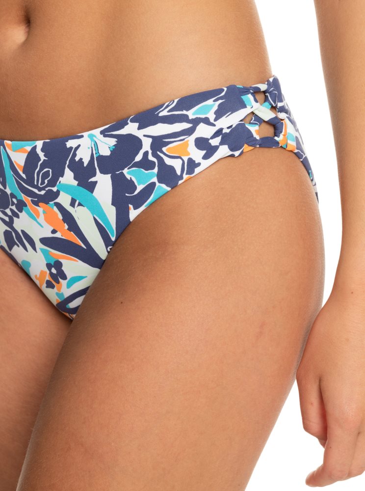 Blue Women's Roxy Printed Beach Classics Hipster Bikini Bottoms | USA LUSA-76483