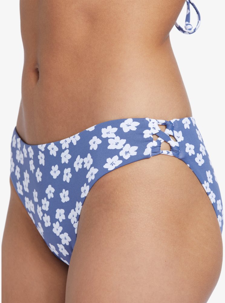 Blue Women's Roxy Printed Beach Classics Hipster Bikini Bottoms | USA QEYI-41297