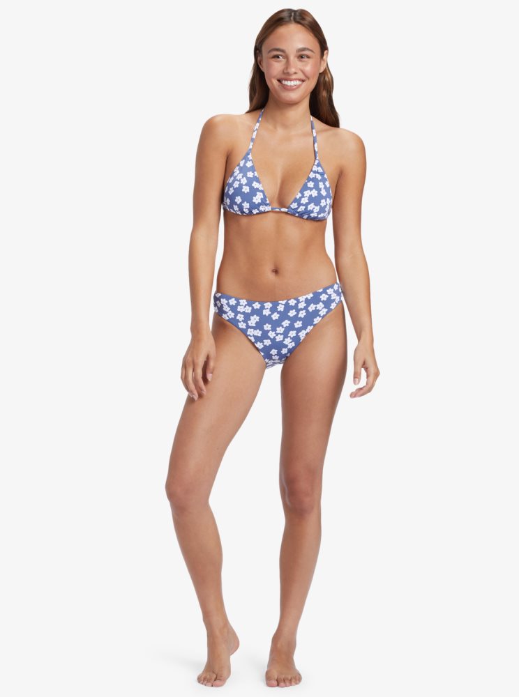 Blue Women's Roxy Printed Beach Classics Hipster Bikini Bottoms | USA QEYI-41297