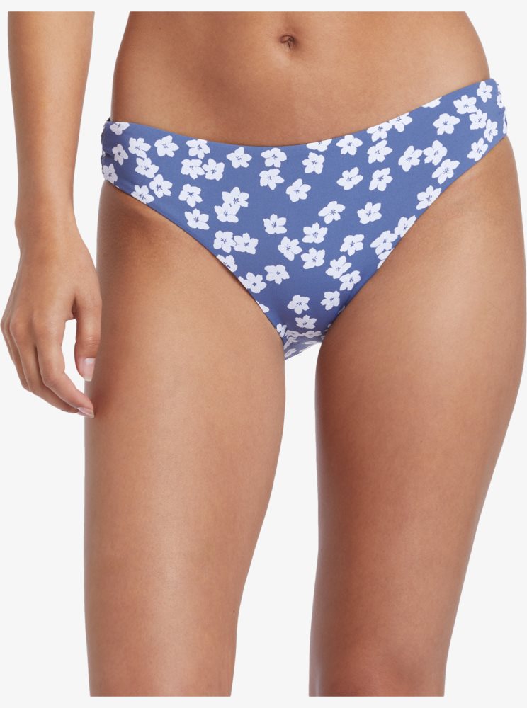 Blue Women\'s Roxy Printed Beach Classics Hipster Bikini Bottoms | USA QEYI-41297