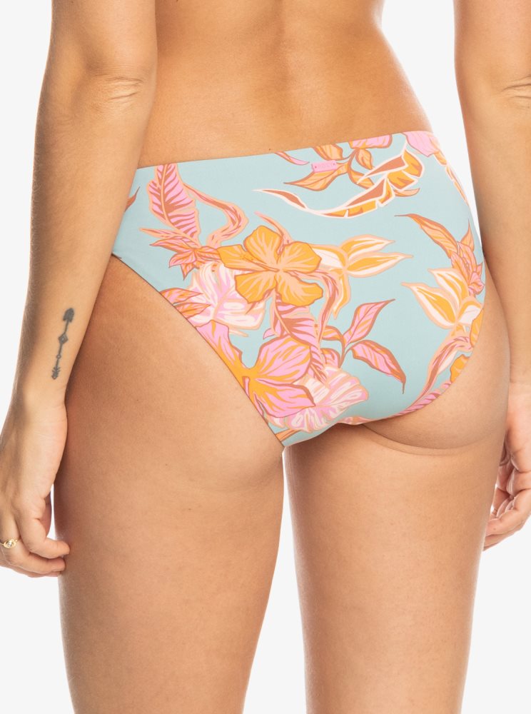 Blue Women's Roxy Printed Beach Classics Hipster Bikini Bottoms | USA RNEF-42093